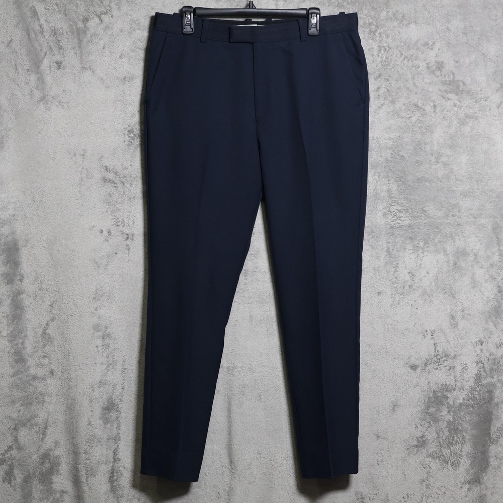 G/FORE Pants Mens 34x30 Navy Blue Slim Dress Pleated Tapered Pockets